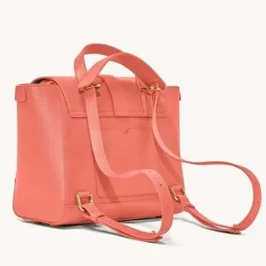 Senreve MIDI Maestra in pebbled Coral with Gold Hardware SENREVE Midi Maestra: Luxury Leather Handbag - Made in Italy main image 2